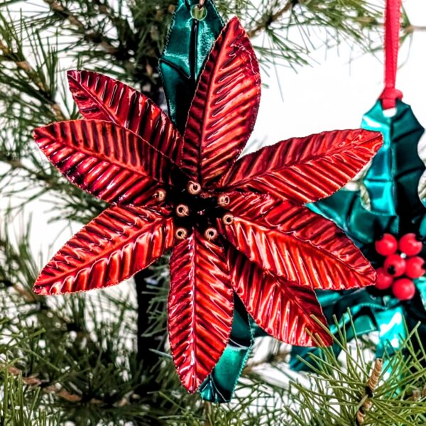 COPPER POINSETTIA, Ornament - Image 2