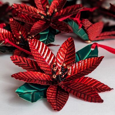 COPPER POINSETTIA, Ornament